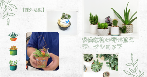 クラーク国際中等部、福岡キャンパス、課外活動、多肉植物の寄せ植えの様子