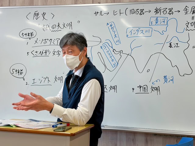 静岡にあるフリースクール、クラーク国際中等部静岡キャンパスの歴史の授業