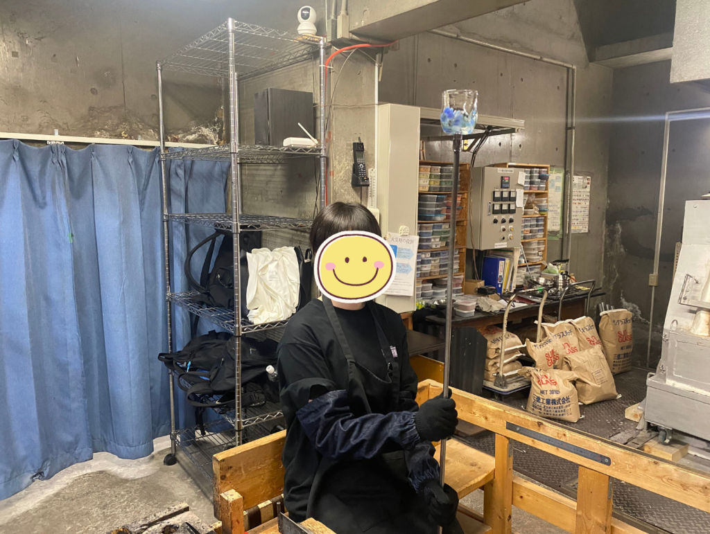 完成した作品で記念写真